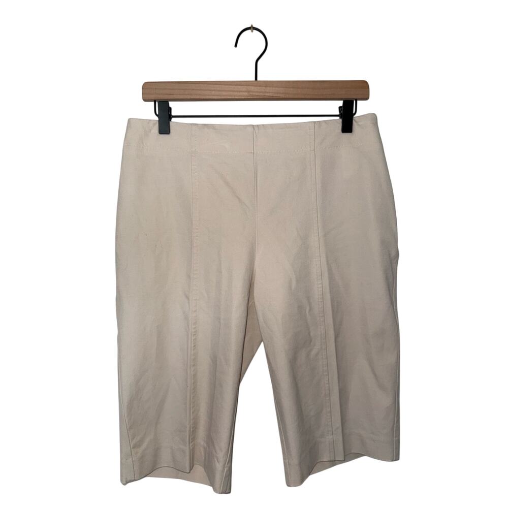 TALBOTS Heritage cream long line coastal high waisted Bermuda shorts 6